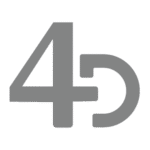 Logotipo da 4D Odontologia - Estratégia de autoridade e posicionamento pela Lampejo Filmes.